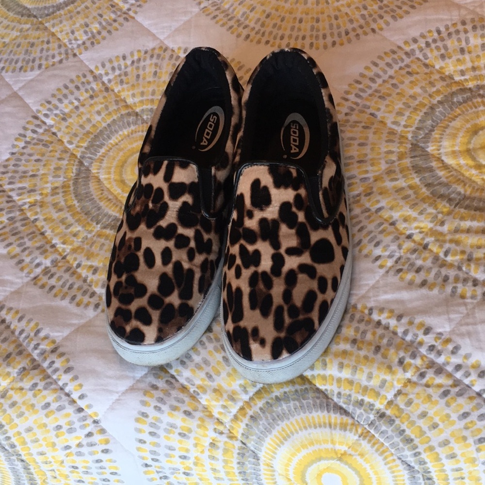 Leopard Print Slip On Shoes